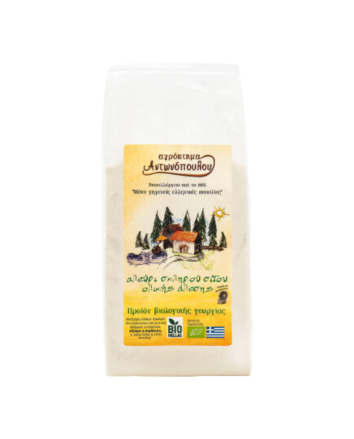 Αλεύρι σκληρού σίτου ολικής άλεσης βιολογικής γεωργίας 1Kg