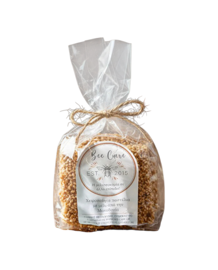 Χειροποίητα παστέλια με μέλι, σουσάμι και φιστίκι αιγίνης (80γρ)