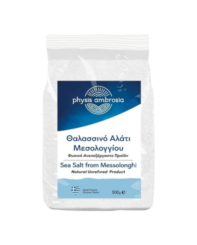 Θαλασσινό αλάτι Μεσολογγίου (500gr) Θαλασσινό αλάτι Μεσολογγίου (500gr)